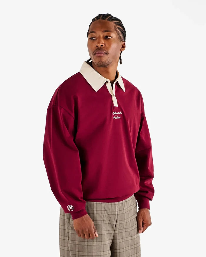 Malbon - Bettinardi Rugby Polo in Cabernet - Kalifornia Jean Bar