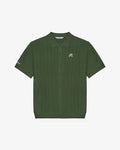 Malbon - Crosscut Crochet Polo in Rifle Green - Kalifornia Jean Bar