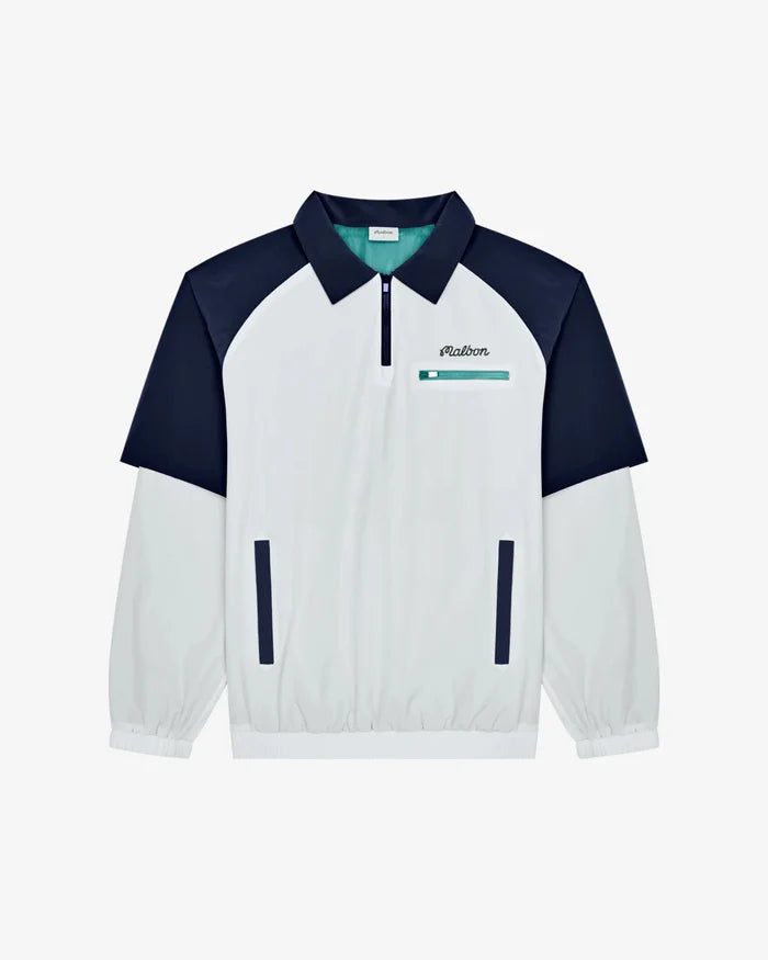 Malbon - Marina Windshirt in White/Midnight - Kalifornia Jean Bar