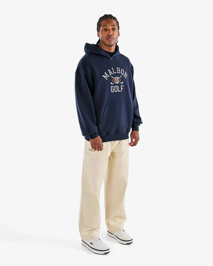 Malbon - Navy Fesque Crest Hoodie - Kalifornia Jean Bar