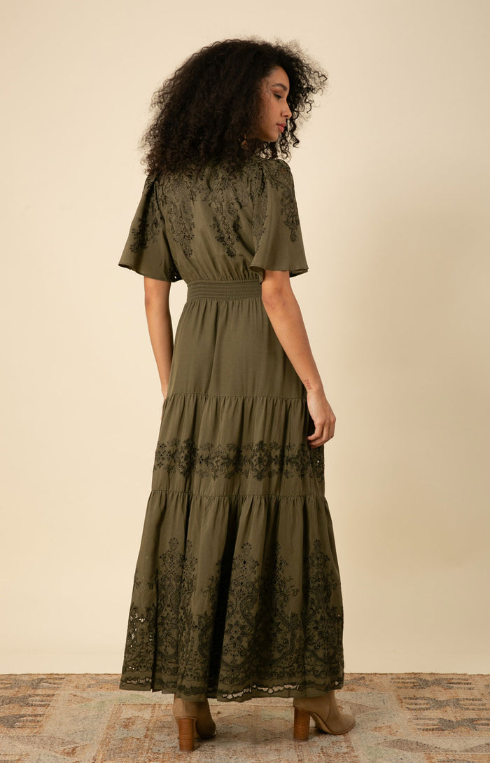 Mariah Embroidered Maxi Dress, color_olive