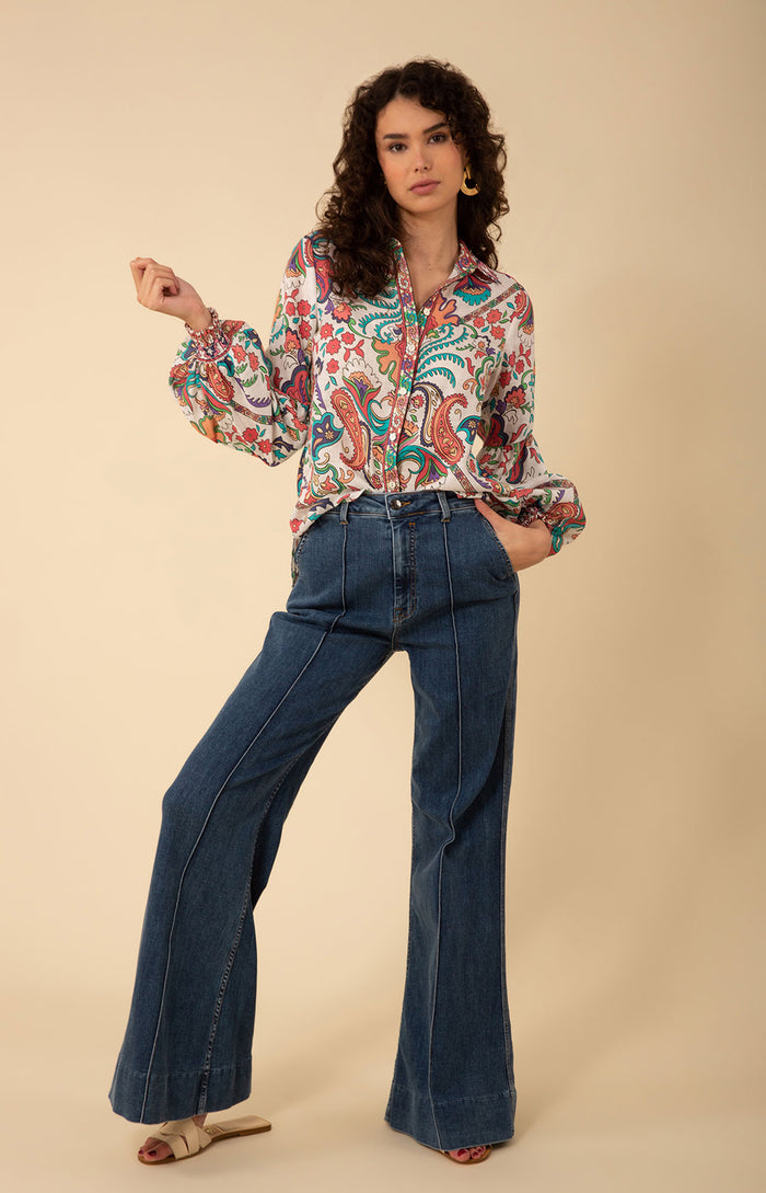 Marley Linen Top, color_ivory