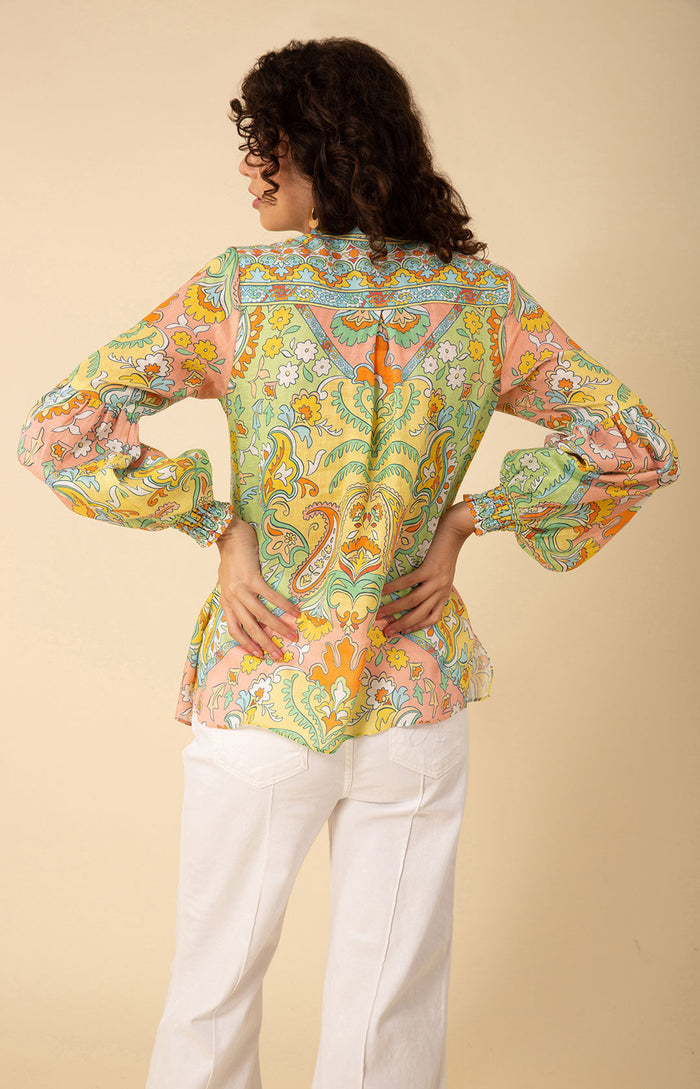 Marley Linen Top, color_green