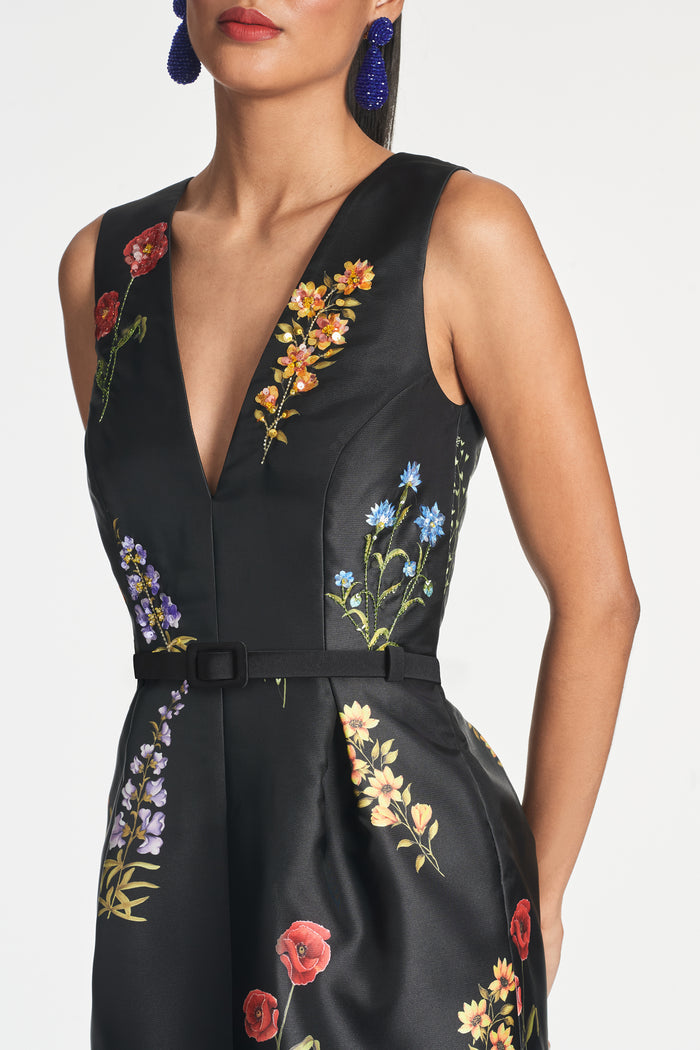 MARSDEN GOWN - NOIR BOUQUET - FINAL SALE