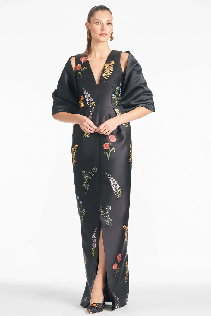 MARSDEN GOWN - NOIR BOUQUET - FINAL SALE