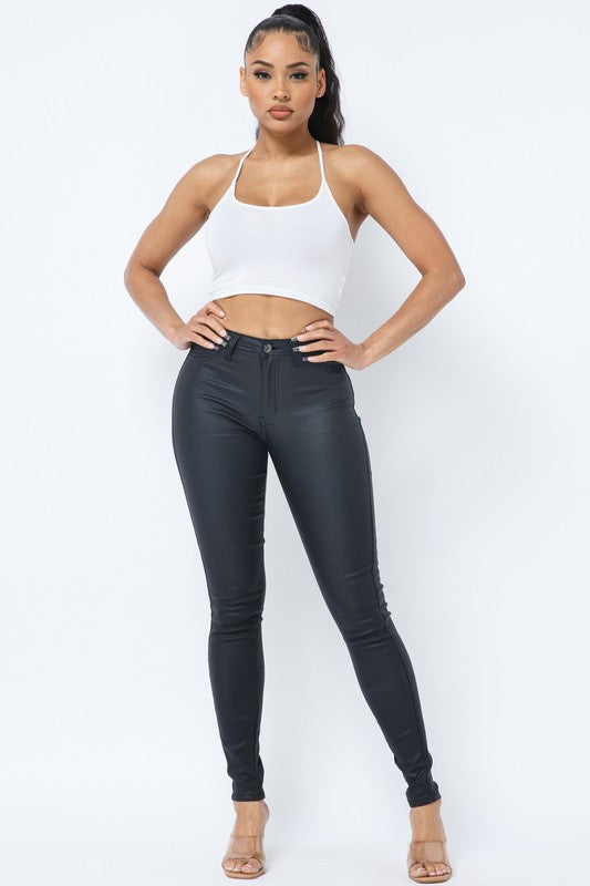Matte Black Stretchy Jeans image 4