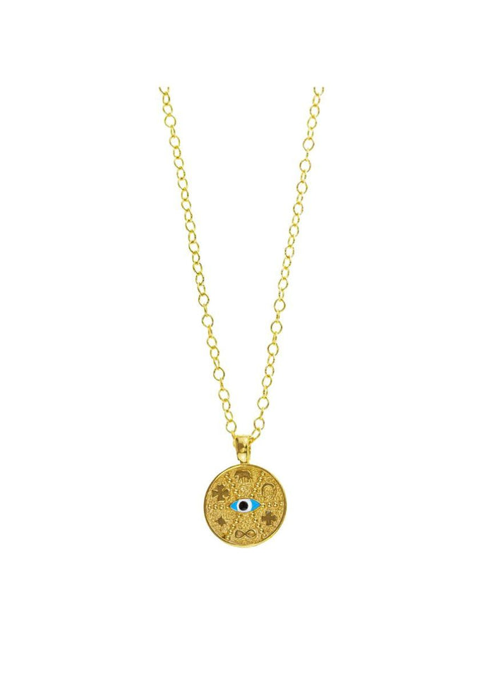 Necklaces ASTRA Medium Evil Eye With Lucky Charms Chain O/S Apoella