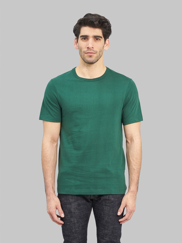 Merz b Schwanen 1950s Loopwheeled Classic TShirt green model front fit