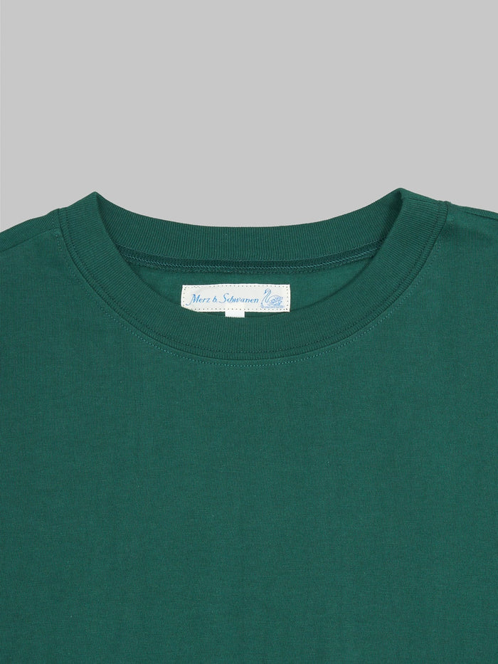 Merz b Schwanen 1950s Loopwheeled Classic TShirt green  collar closeup