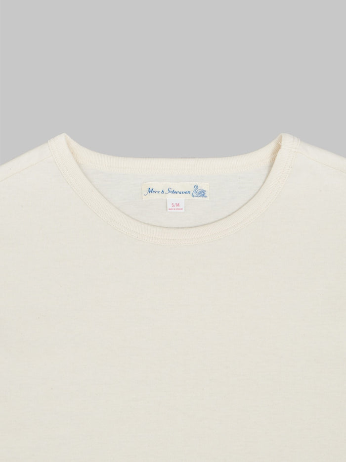 merz b schwanen 1950 loopwheeled classic fit tshirt nature collar