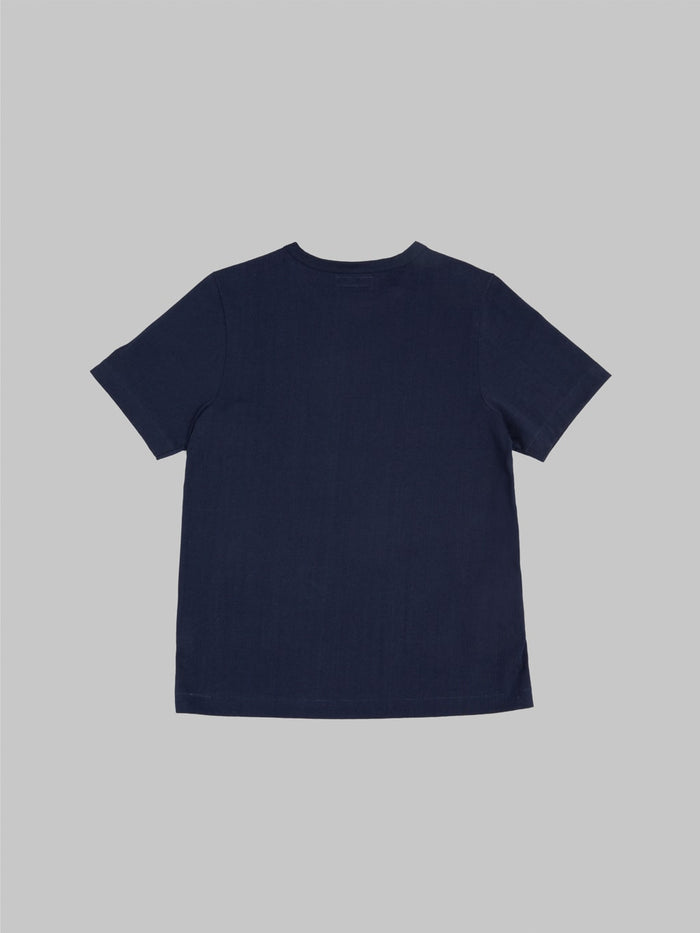 Merz b. Schwanen 214 2-Thread Heavyweight 7.2oz Crewneck Loopwheeled Relaxed Fit T-Shirt Ink Blue
