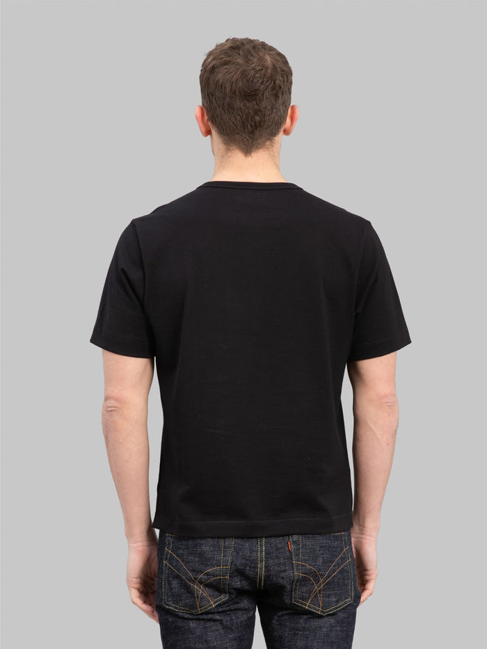 Merz b. Schwanen 2M15C Sturdy Jersey 6.8oz Crewneck Cropped Classic Fit T-Shirt Deep Black - Redcast Heritage Co.