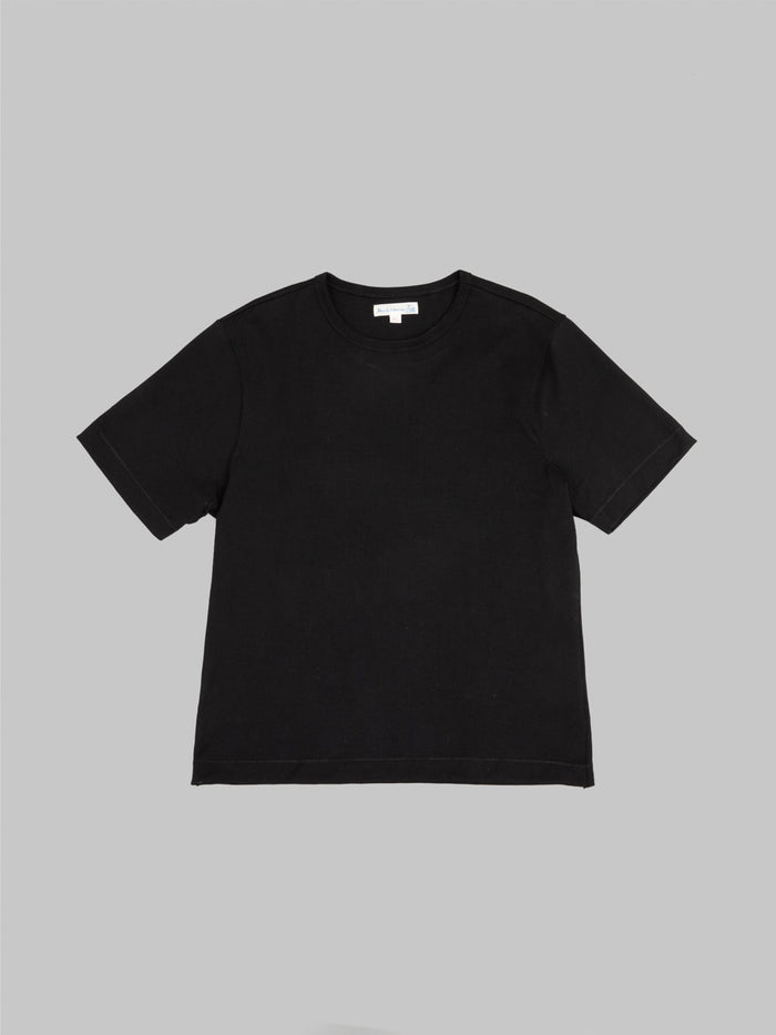 Merz b. Schwanen 2M15C Sturdy Jersey 6.8oz Crewneck Cropped Classic Fit T-Shirt Deep Black - Redcast Heritage Co.
