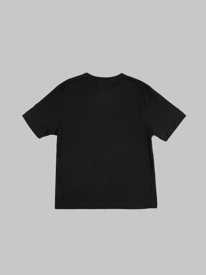 Merz b. Schwanen 2M15C Sturdy Jersey 6.8oz Crewneck Cropped Classic Fit T-Shirt Deep Black - Redcast Heritage Co.