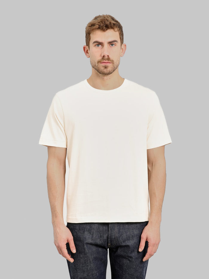 Merz b. Schwanen 2M15C Sturdy Jersey 6.8oz Crewneck Cropped Classic Fit T-Shirt Nature - Redcast Heritage Co.
