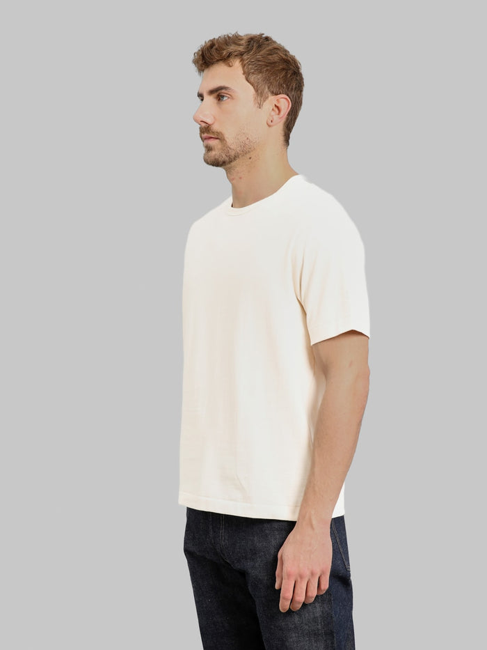 Merz b. Schwanen 2M15C Sturdy Jersey 6.8oz Crewneck Cropped Classic Fit T-Shirt Nature - Redcast Heritage Co.