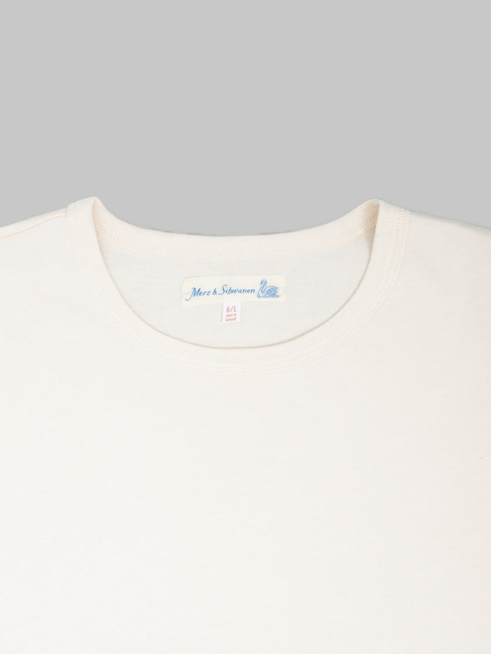 Merz b. Schwanen 2M15C Sturdy Jersey 6.8oz Crewneck Cropped Classic Fit T-Shirt Nature - Redcast Heritage Co.