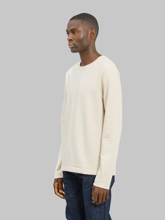 merz b schwanen 2s18 super heavyweight long sleeve loopwheeled tshirt nature side