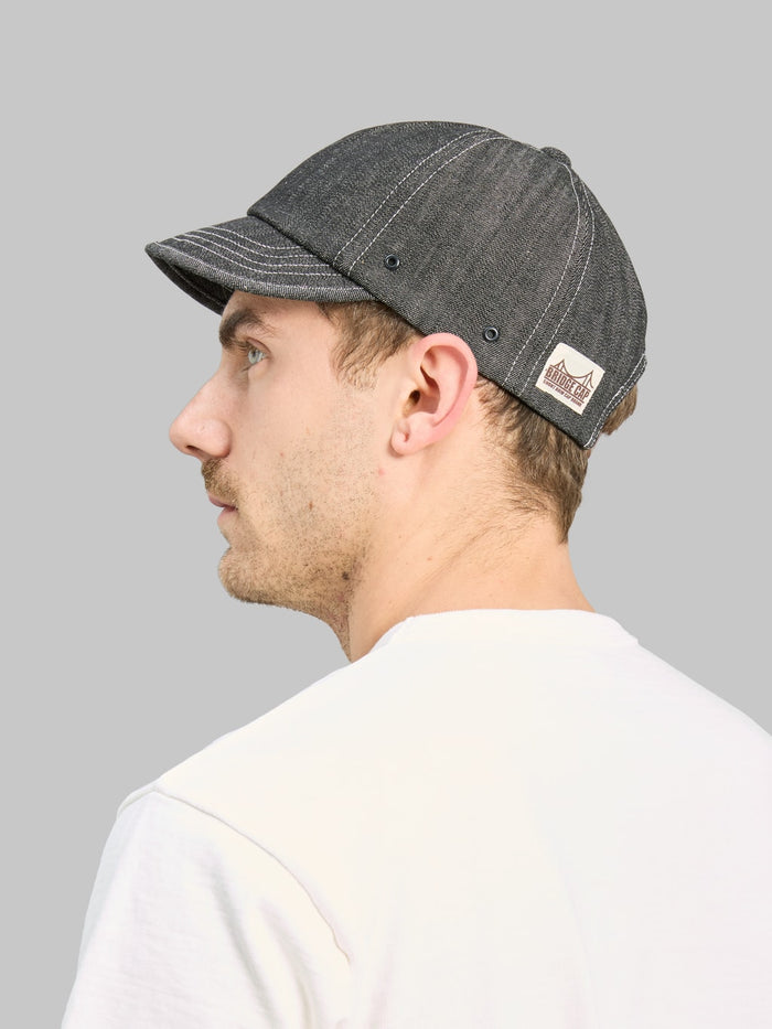 Mighty Shine Bridge Cap Type 2 Work Indigo model side look