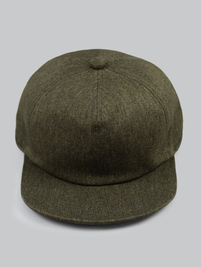 mighty shine flip cap c twill khaki front