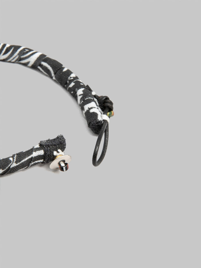 Mikia Bandana Bracelet Black leather cord