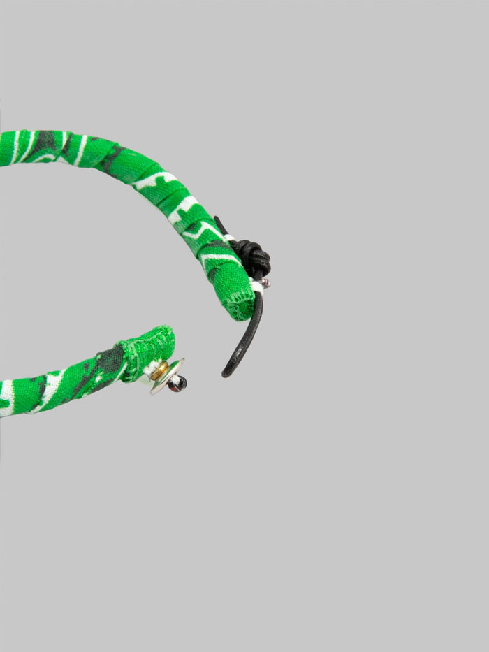 Mikia Bandana Bracelet Green silver button