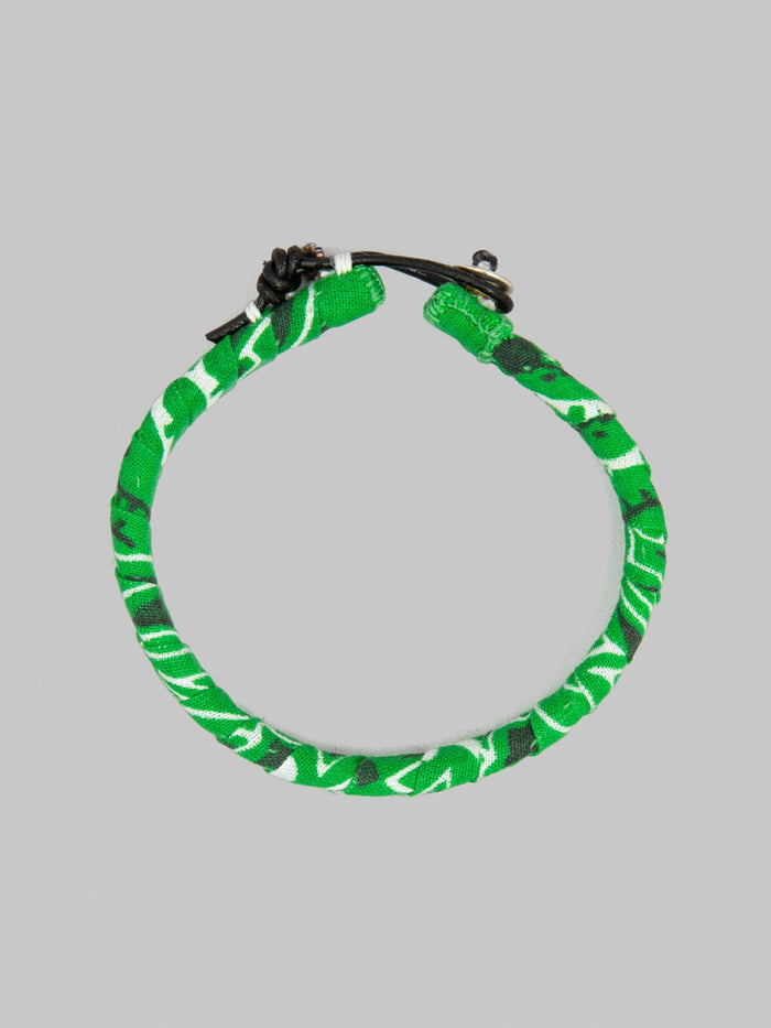 Mikia Bandana Bracelet Green leather cord