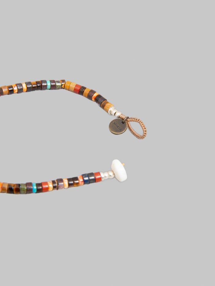 Mikia Heishi Beads Bracelet Brown Multi clasp