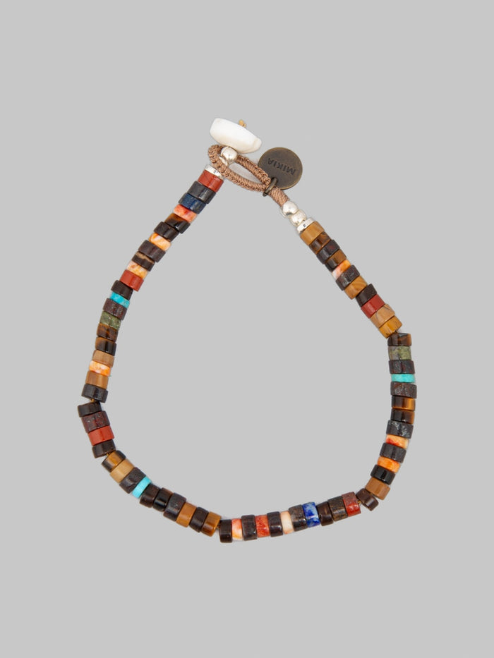 Mikia Heishi Beads Bracelet Brown Multi detail colours