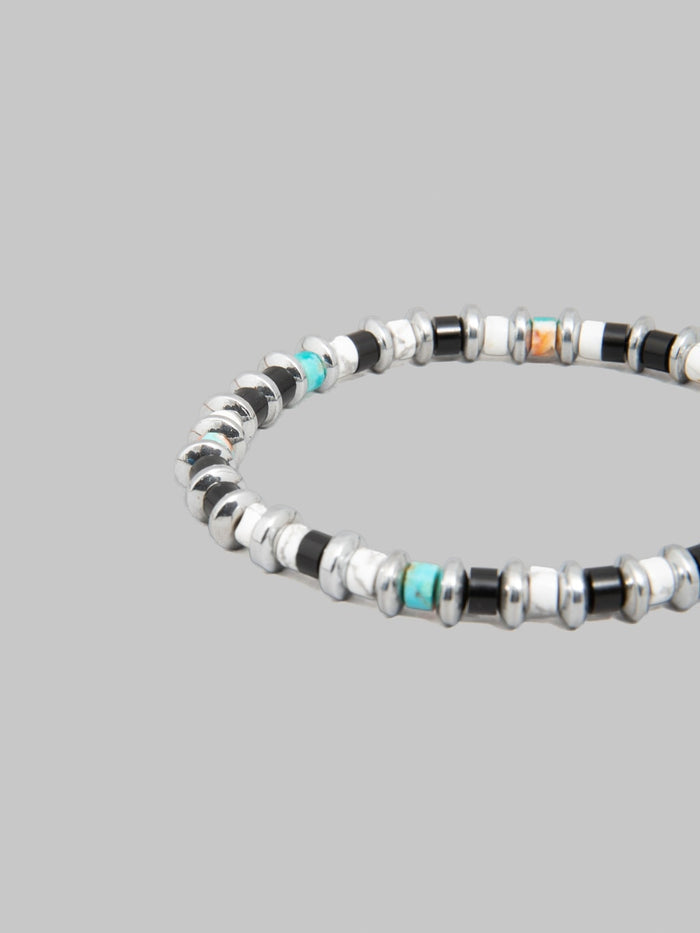 Mikia Hematite Roundel Bracelet Jet Turquoise detail