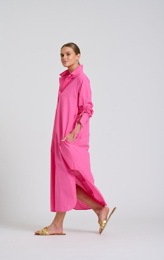 Millie Dress Shirtdress | Hot Pink
