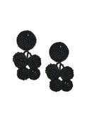 MINI COCONUTS BLACK GLASS BEADED CLUSTER EARRINGS