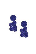 MINI COCONUTS COBALT BLUE GLASS BEADED CLUSTER EARRINGS