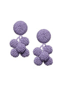 MINI COCONUTS LILAC GLASS BEADED CLUSTER EARRINGS