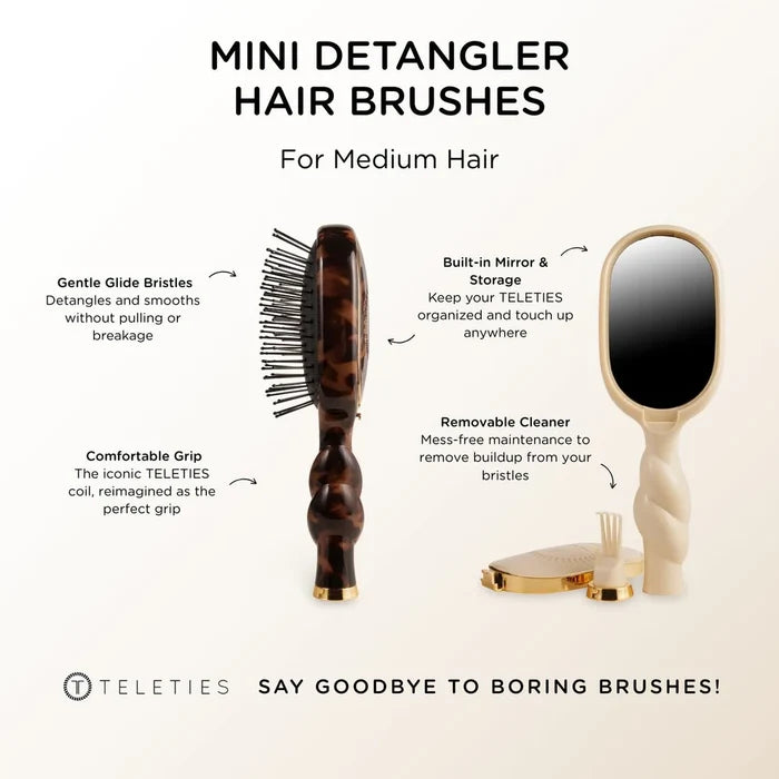 Mini Detangler Hair Brush for Medium Hair | Tortoise