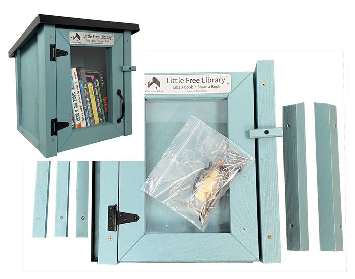 Mini Shed Light Blue Kit Little Free Library