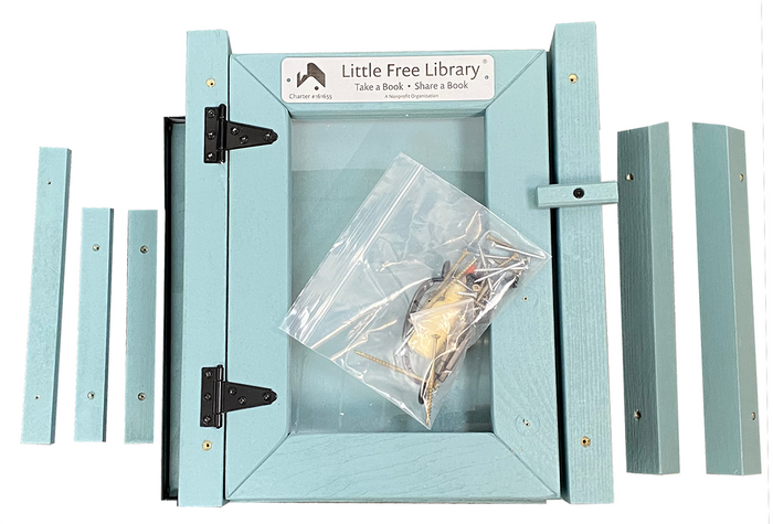Mini Shed Light Blue Kit Little Free Library