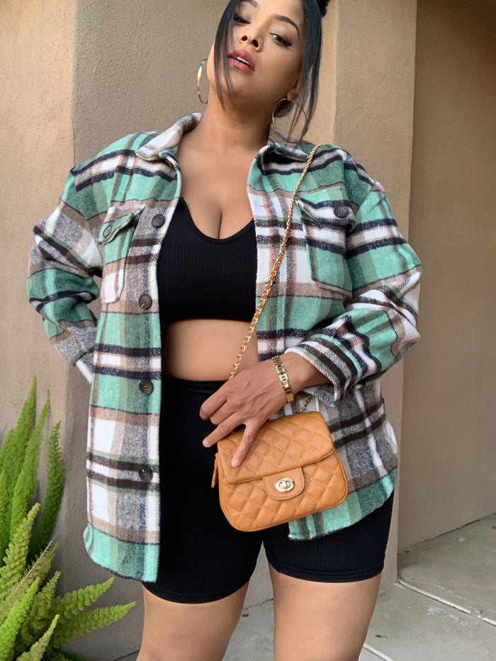 Mint chip plaid Jacket image 1