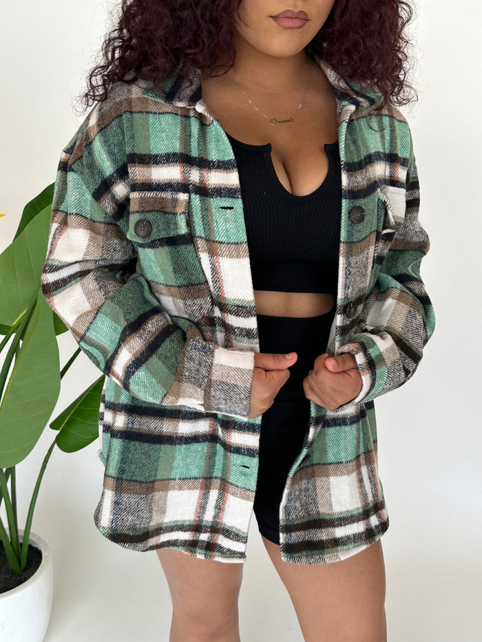 Mint chip plaid Jacket image 2