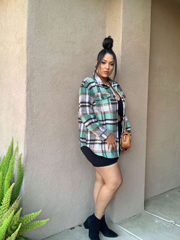 Mint chip plaid Jacket image 4