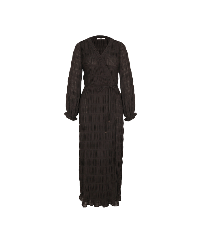 MIRELLA LONGSLEEVE WRAP DRESS BLACK