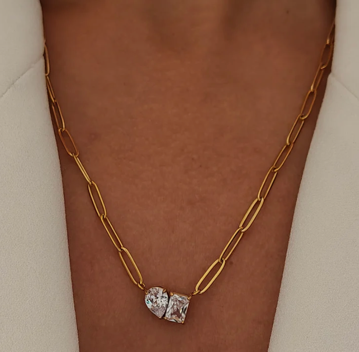 Moi et Toi Paperclip Necklace