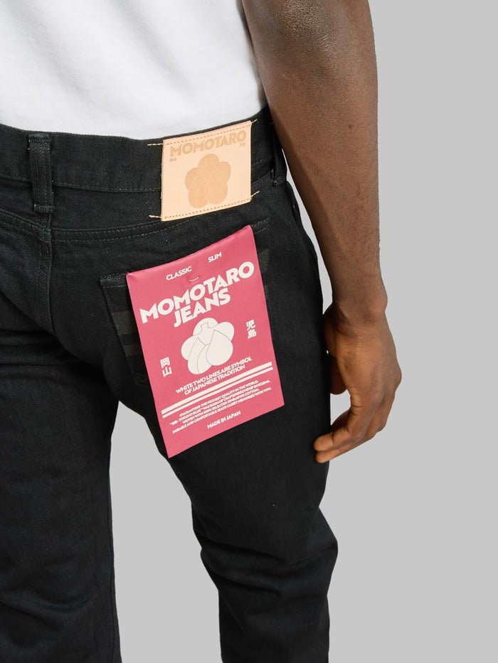 Momotaro MMJZ1301 15.7oz #300 "Classic" Slim Jeans Black - Redcast Heritage Co.