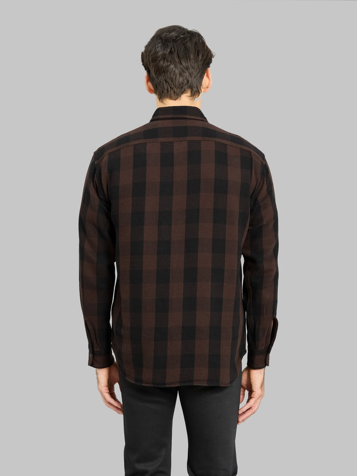 Momotaro MMLS6002 Block Check Shirt Brown back fit