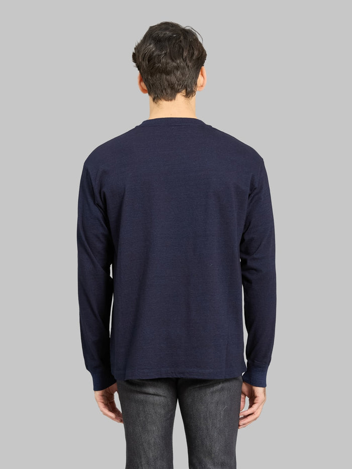 Momotaro MMTS6011 6.1oz Indigo Long Sleeve T-Shirt back fit