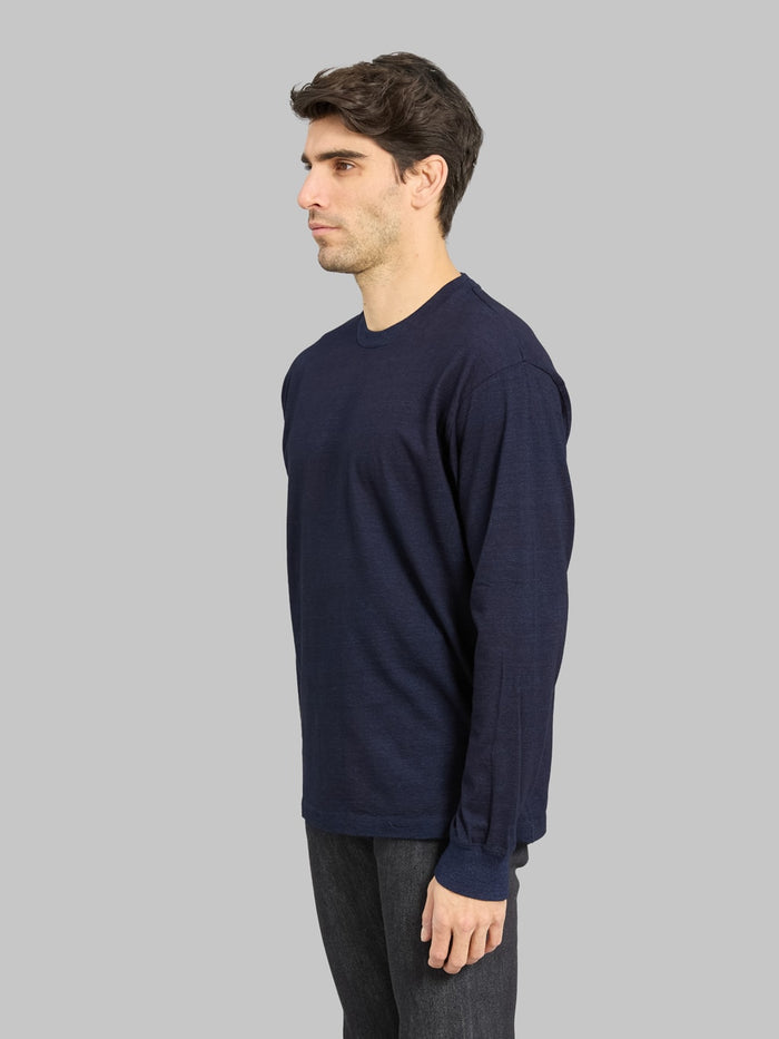 Momotaro MMTS6011 6.1oz Indigo Long Sleeve T-Shirt side