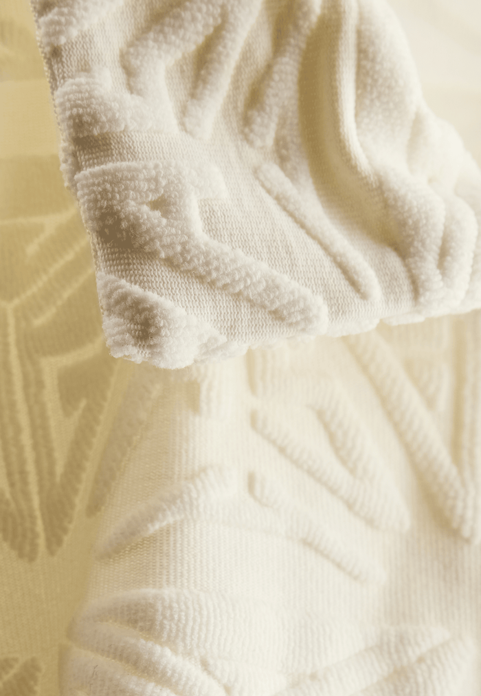 Monogram Plush Cropped Polo Shirt White