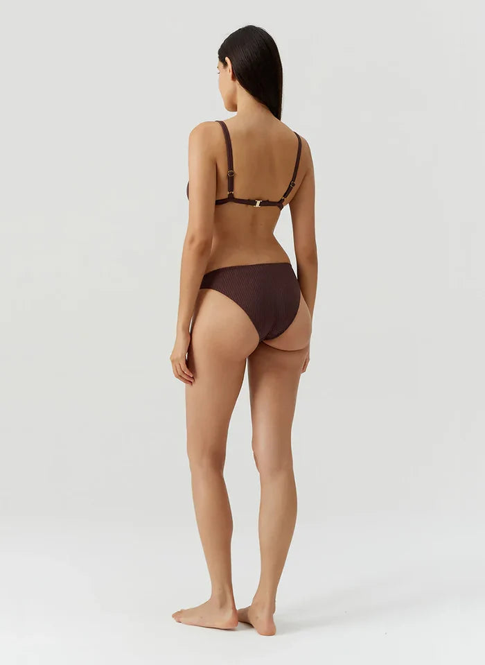 Swimwear Melissa Odabash Montenegro Bikini Bottom Brown Ribbed Apoella