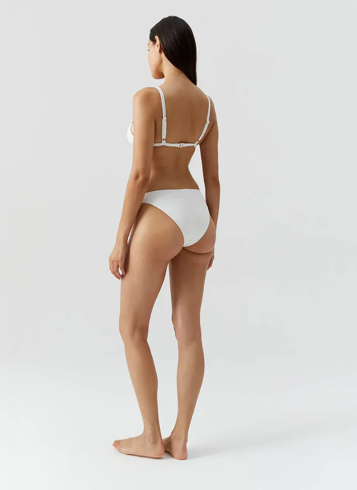 Tops Melissa Odabash Montenegro Over The Shoulder Ring Bikini Top Cream Ribbed Apoella