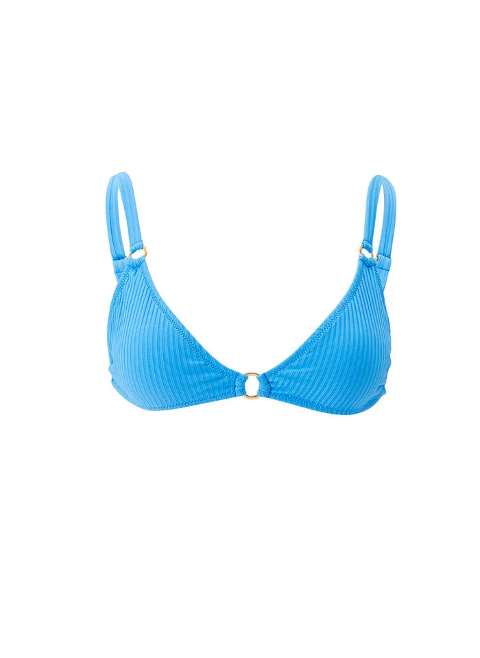 Swimwear Melissa Odabash Montenegro  Over The Shoulder Ring Bikini Top Ocean Ribbed Apoella